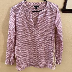 J Crew Floral V Neck Blouse